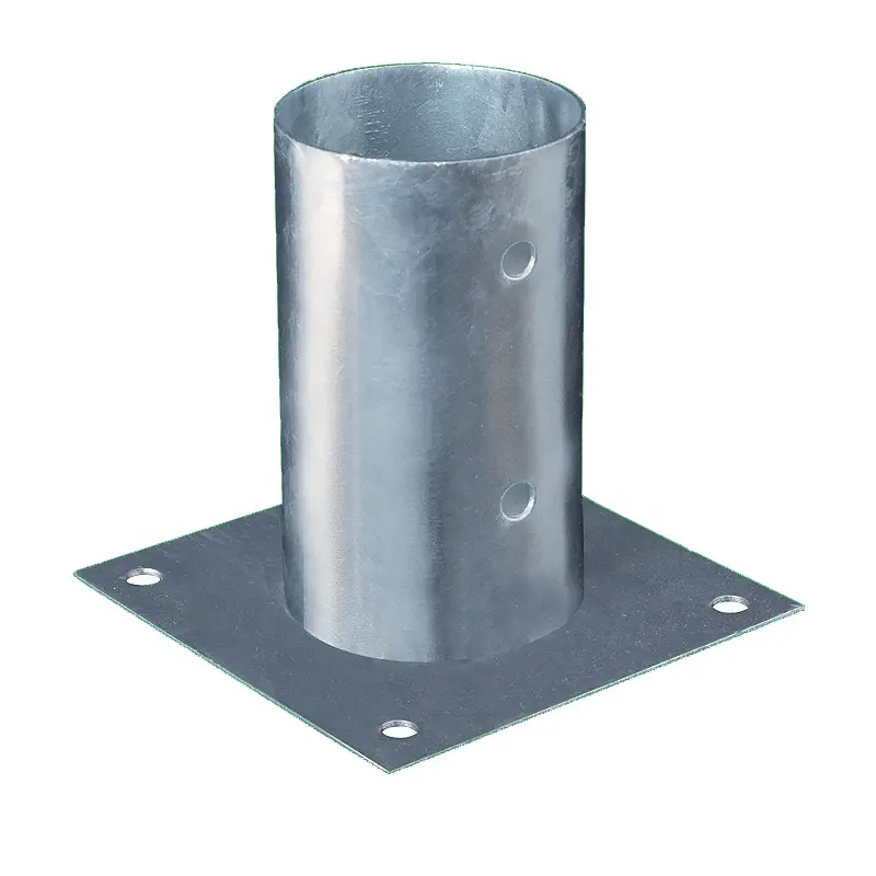 Galvanized steel Fence pipe Fixed base fence accessories Metal fence clips bolts nuts screws Sturdy fixing pole mate stand