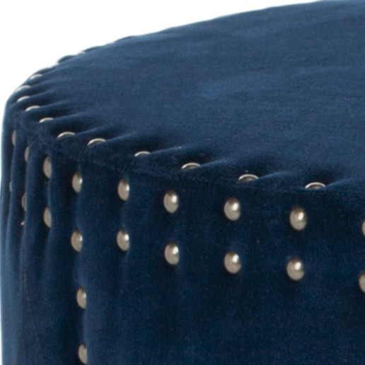 Foster Ottoman Brass Nail Heads Navy   Contemporary   Footstools And Ottomans   by V.S.D Furniture  Houzz