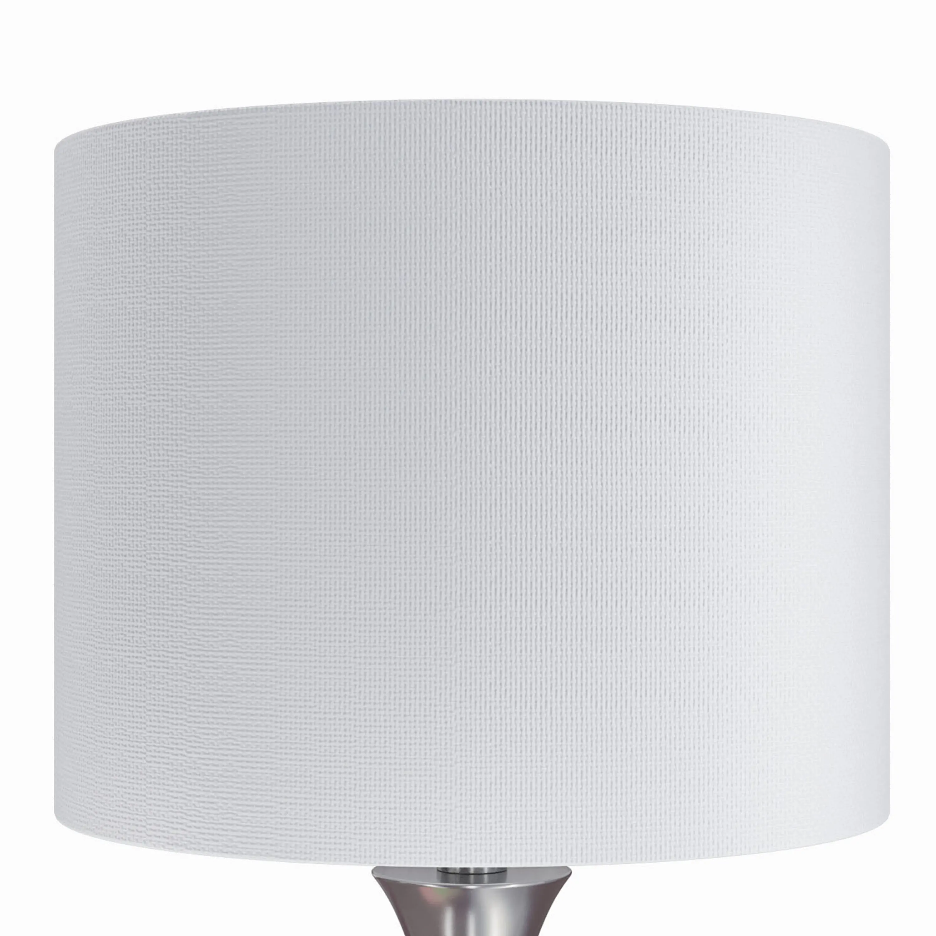 Lenuxe Nickel Table Lamps with White Shades， Set of 2