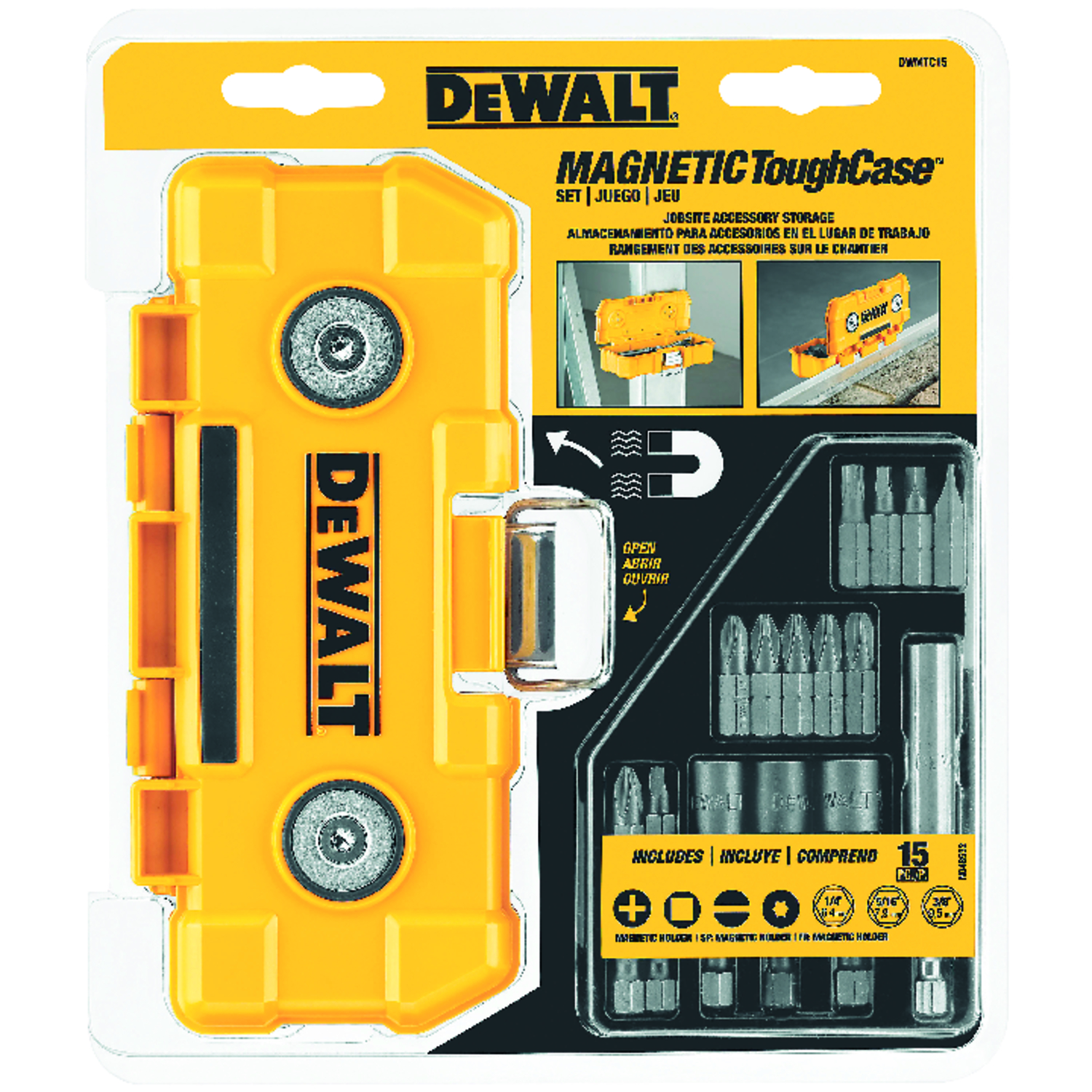 DW Drive and Fasten Bit Set Steel 15 pc