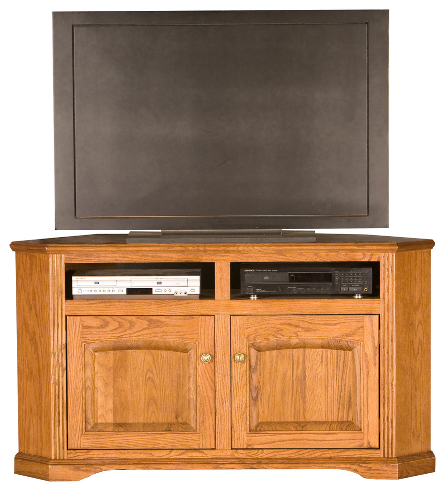 56 quotOak Ridge Corner Entertainment Console   Farmhouse   Entertainment Centers And Tv Stands   by Eagle Furniture  Houzz