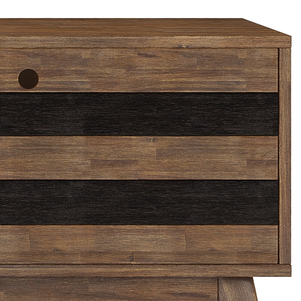 Wright SOLID ACACIA WOOD 60 inch Wide Mid Century Design TV Media Stand in Rustic Natural Aged Brown   18\