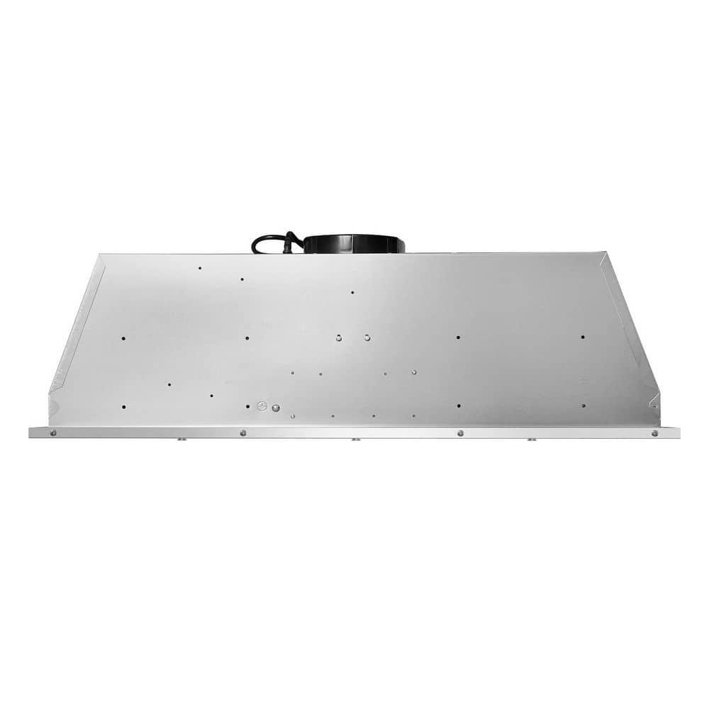 Cosmo 36 in 380 CFM Ducted Insert Range Hood in Stainless Steel with Push Button Controls LED Lights and Permanent Filters