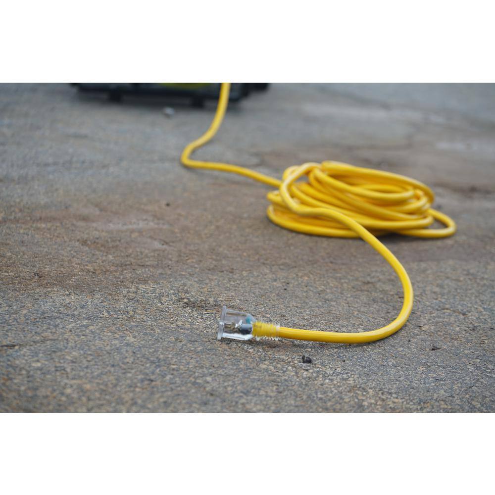 Yellow Jacket 50 ft. 103 SJTW Outdoor Heavy-Duty Extension Cord with T-Blade Power Light Plug 2991