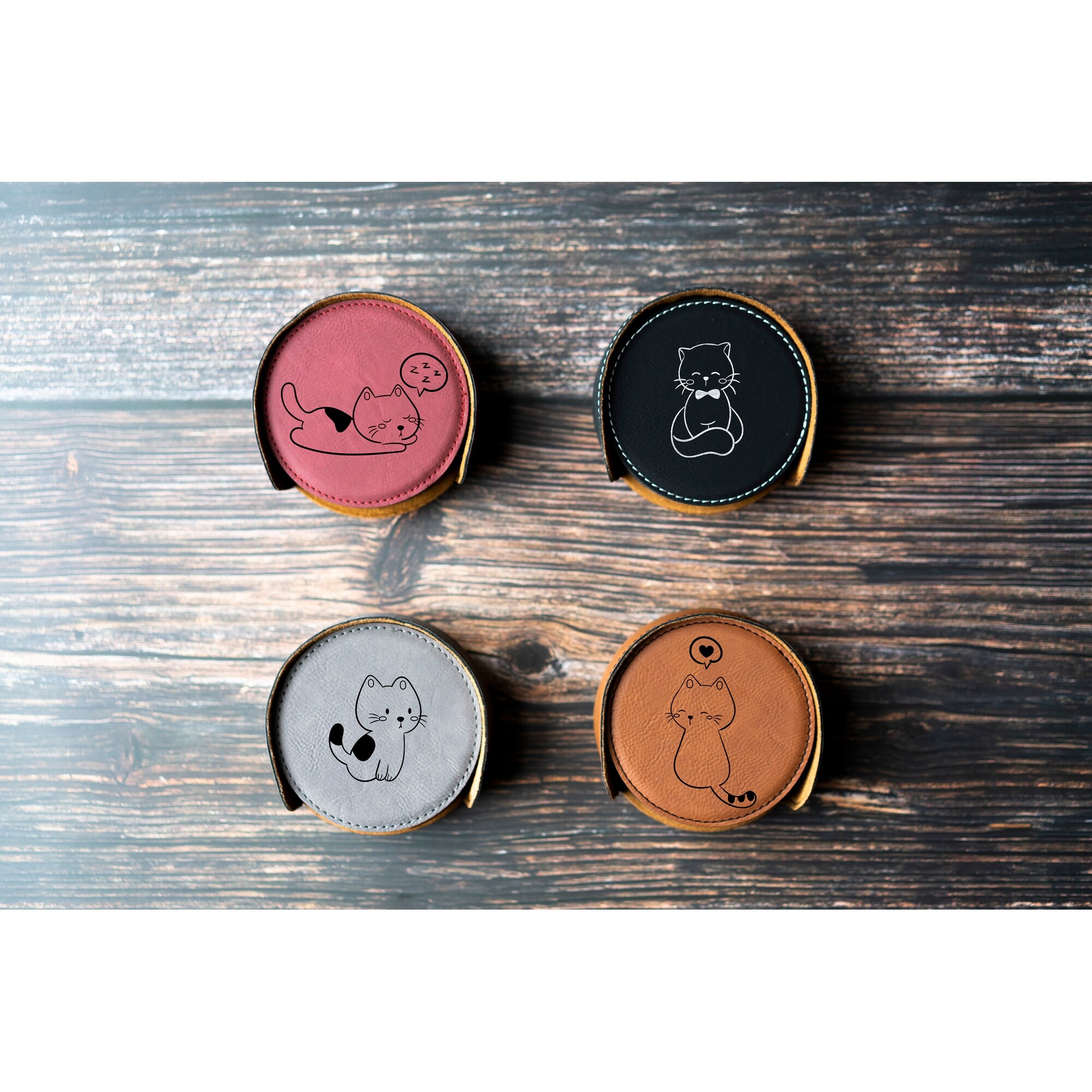 Set of 6 Cute Cat Coaster