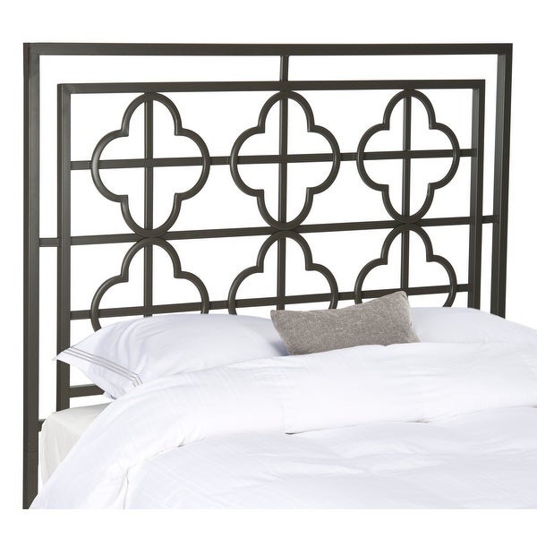 SAFAVIEH Lucina French Gunmetal Quatrefoil Headboard (Queen) - - 10328861