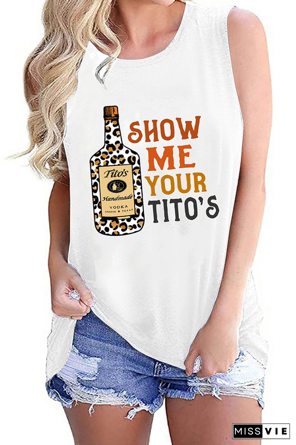 Show Me Your Tito's, Leopard Print Tank Top