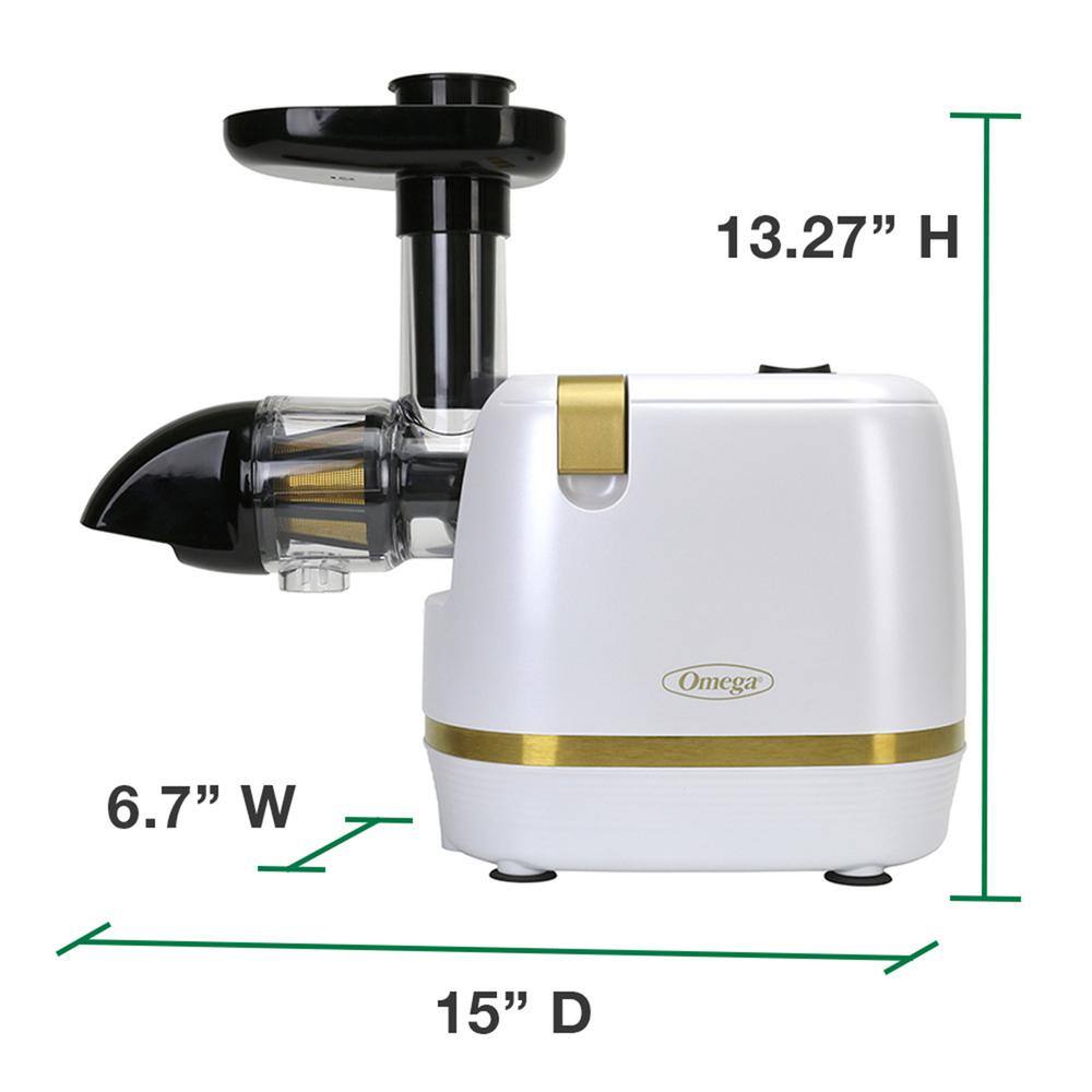 Omega Cold Press 365 Compact Masticating Horizontal Juicer in White H3000RWH13