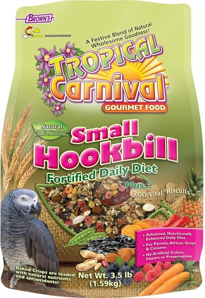 Brown's Tropical Carnival Fortified Daily Diet Natural Small Hookbill Food