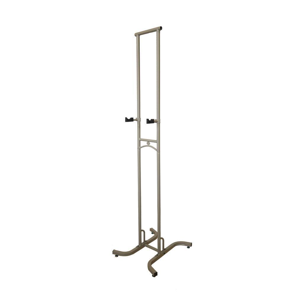 Sparehand Freestanding Adjustable Dual Bike Rack Storage System Max Weight Limit 80 lbs. Pebble Silver Finish DBR-825