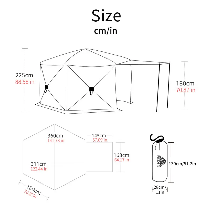 New Arrival Custom Service Multipurpose Waterproof Big Glamping Outdoor Camping Tent For 8 10 Persons