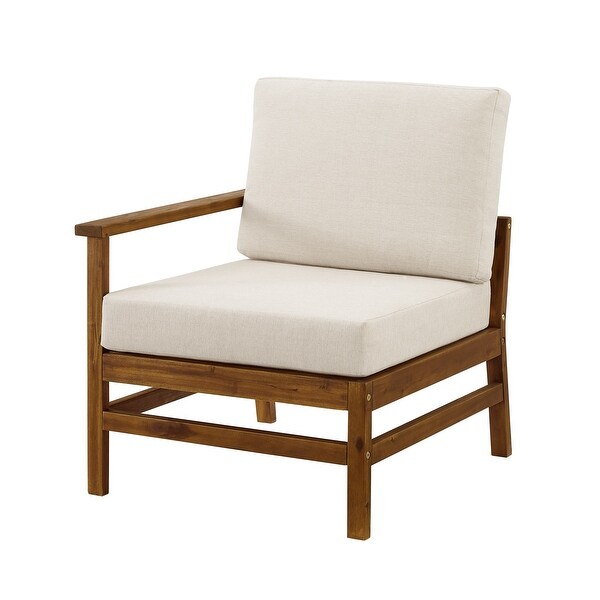 Middlebrook Solid Acacia Patio Love Seat and Ottoman