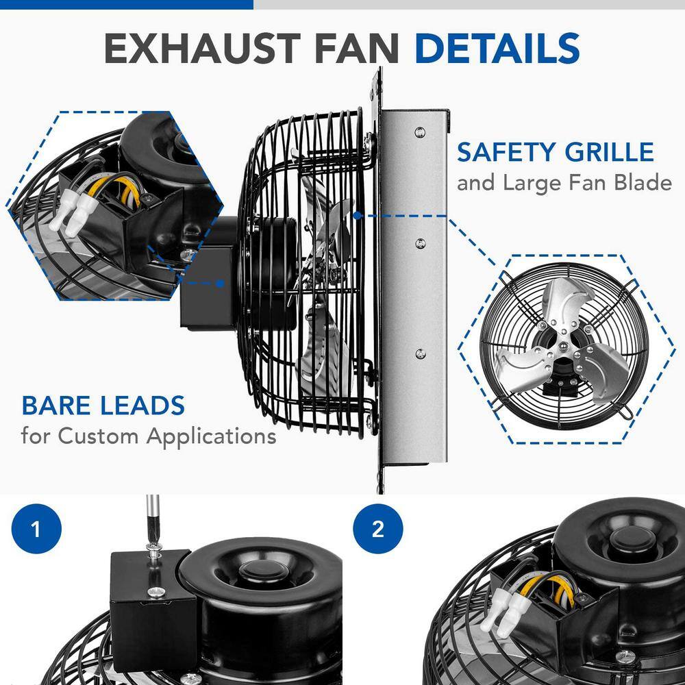 Aoibox 7 in. Aluminum Shutter Exhaust Fan in Silver High Speed 1680 RPM 760 CFM 2-Pack SNMX5170