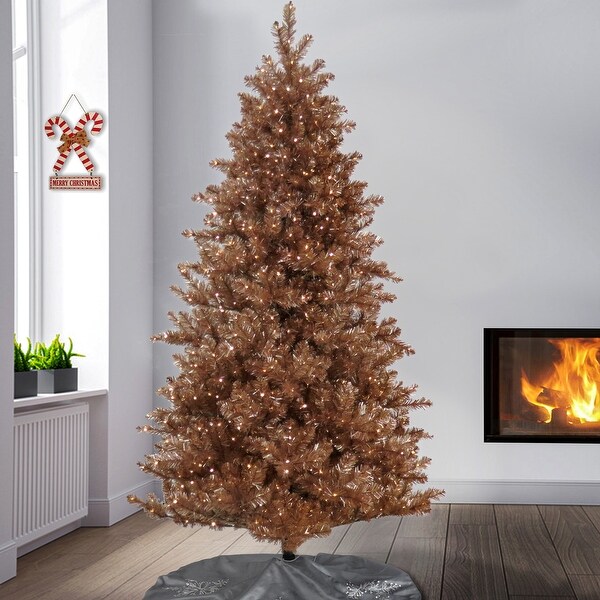 National Tree Company 7.5 ft. PreLit Christmas Rose Gold Metallic Tree