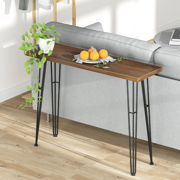 Modern Narrow Industrial Console Table - 39.2 W x 11.8 D x 29.4 H inch