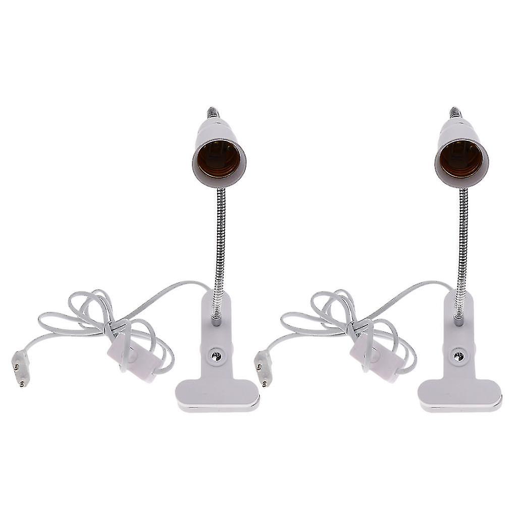 2x Flexible Wire Neck With On/off Switch E27 Light Lamp Bulb Holder Eu Plug