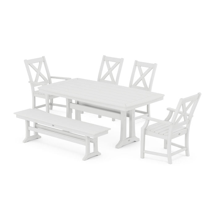 Polywood Braxton 6-Piece Dining Set with Trestle Legs PWS1030-1