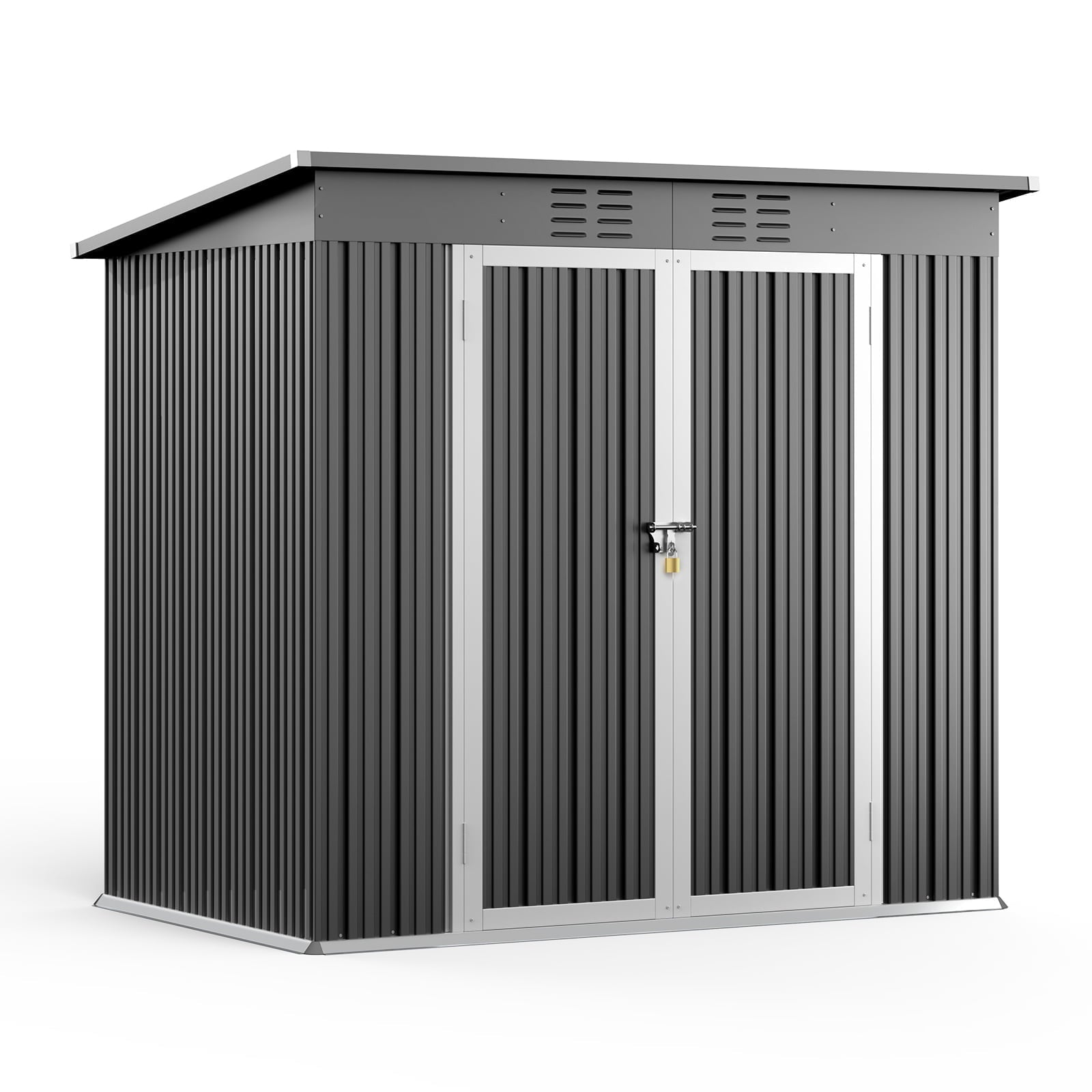 Lofka 6ft x 4ft Metal Garden Shed for Outdoor Storage, Gray