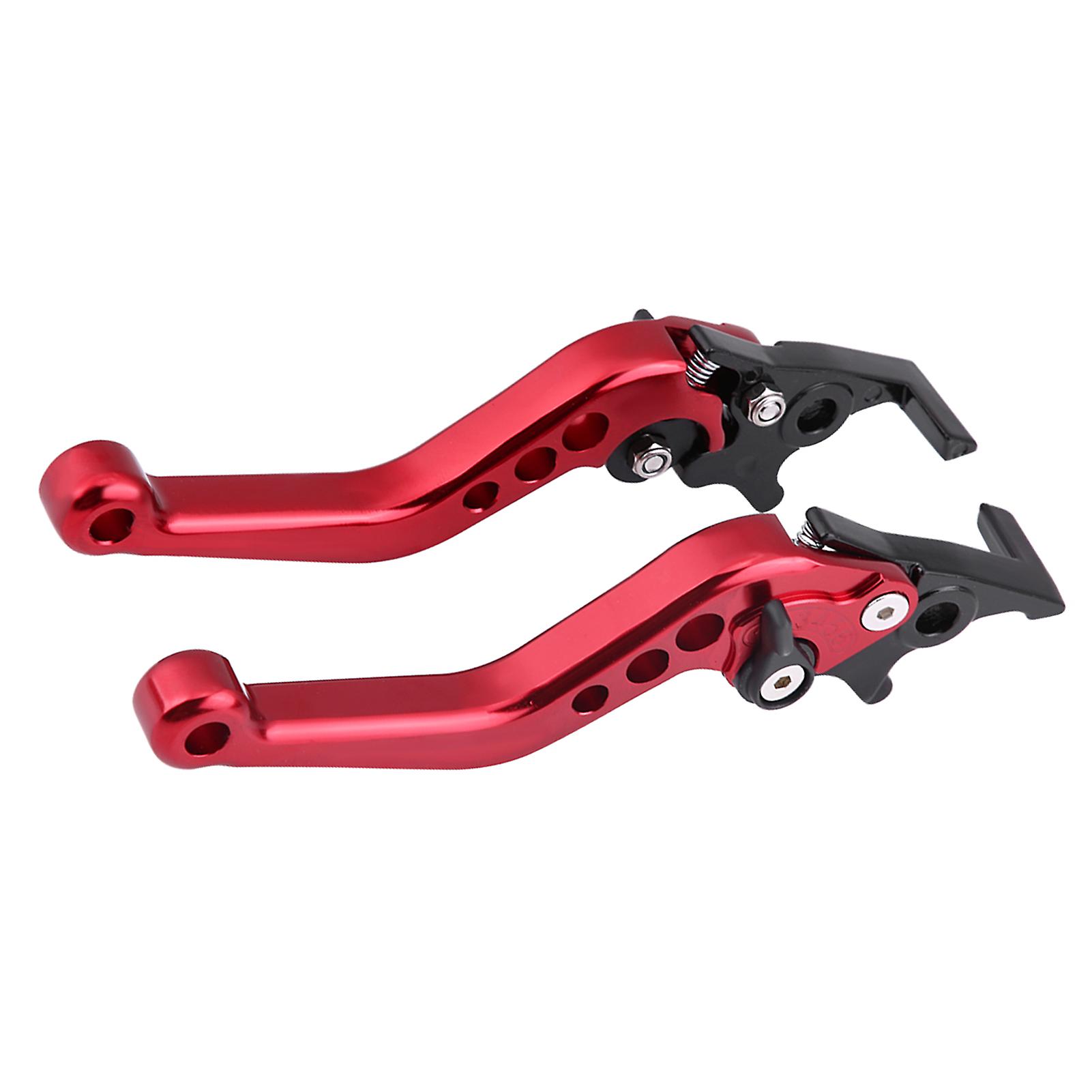 1 Pair Cnc Aluminum Motorcycle Scooter Modification Double Disc Brake Lever Universal Red