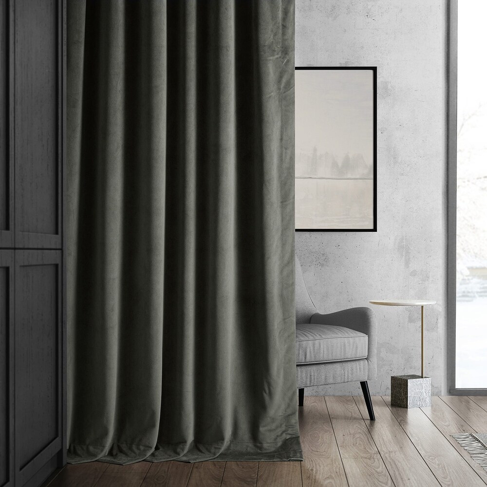 Exclusive Fabrics Signature Velvet Blackout Curtain 108 Inches Long (1 Panel)