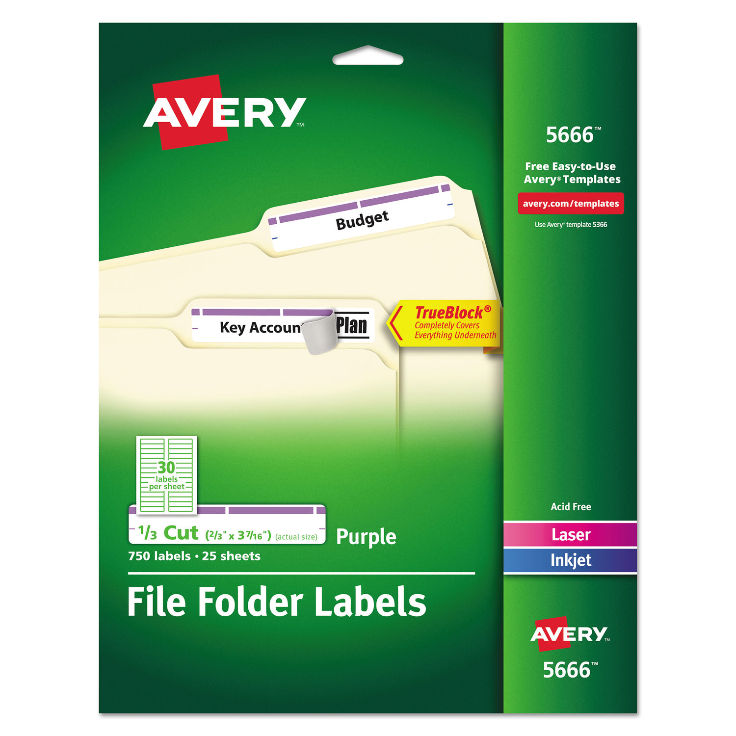 Permanent TrueBlock File Folder Labels with Sure Feed Technology by Averyandreg; AVE5666