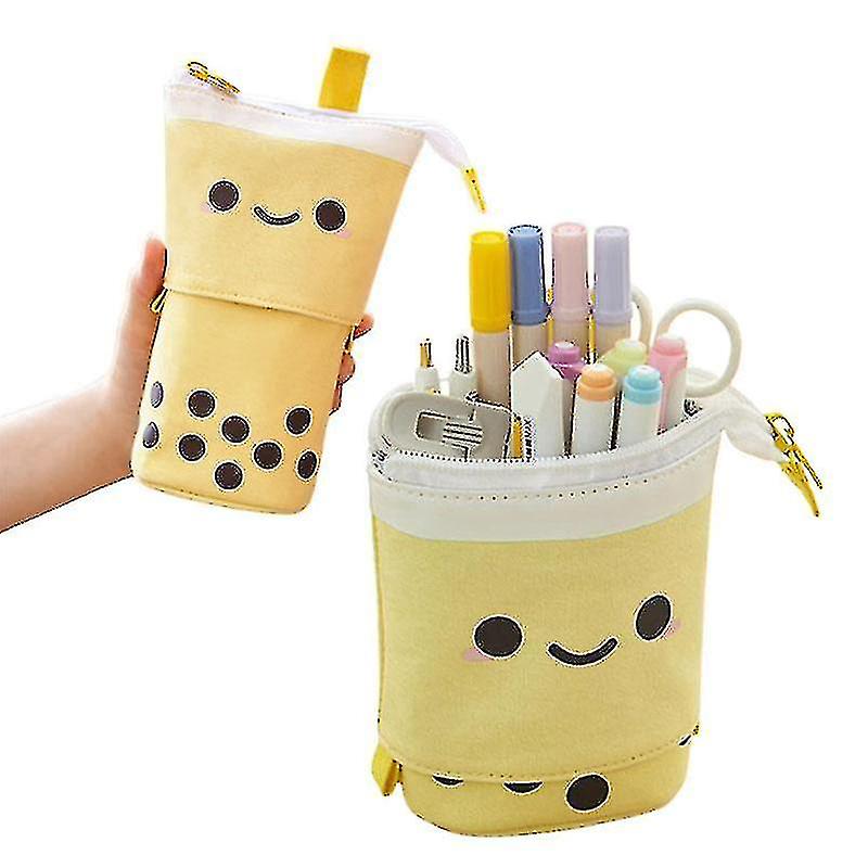 Fold Standing Pencil Case Pen Holder Makeup Pouch Cosmetics Bag Statio