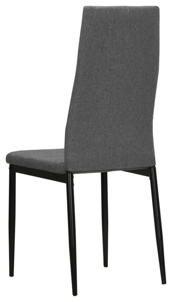 vidaXL Dining Chairs 4 Pcs Dining Side Chair with Metal Frame Light Gray Fabric   Midcentury   Dining Chairs   by vidaXL LLC  Houzz