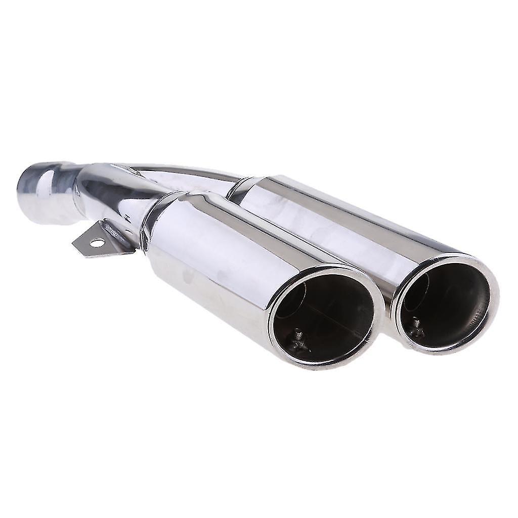 Universal Silver Exhaust    On Motorbike Street Mm 2''