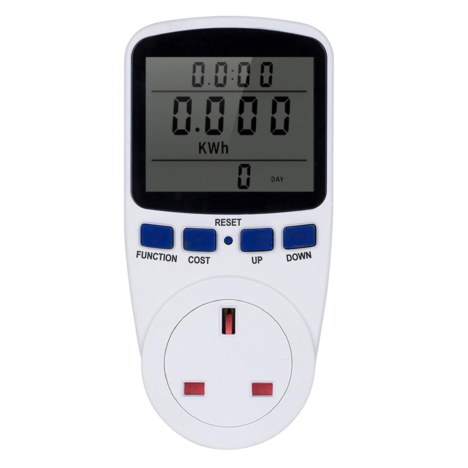 Lcd Display Electricity Usage Power Meter Socket Energy Watt Volt Amps Wattage Kwh Consumption Analyzer Monitor Outlet-- Ac230v~250v