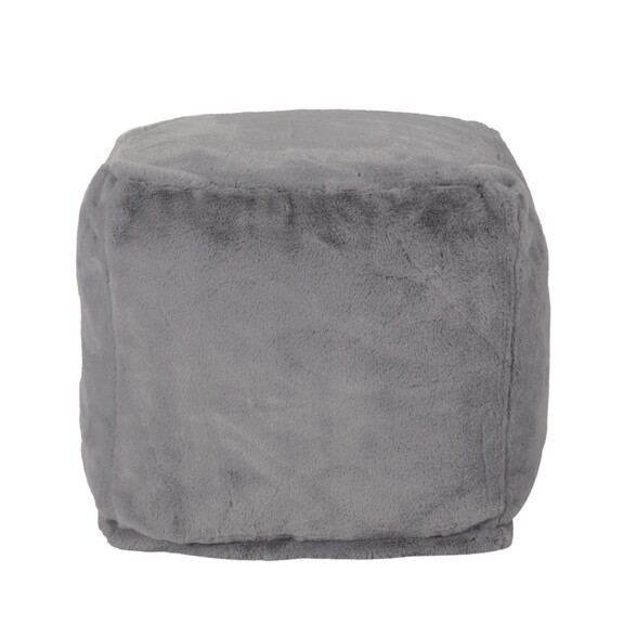 Silkie Modern Glam Faux Fur Cube Pouf  Baby Blue