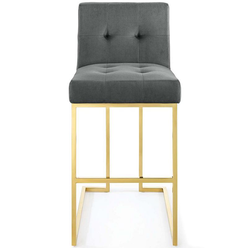 Modway Privy Gold Stainless Steel Performance Velvet Bar Stool