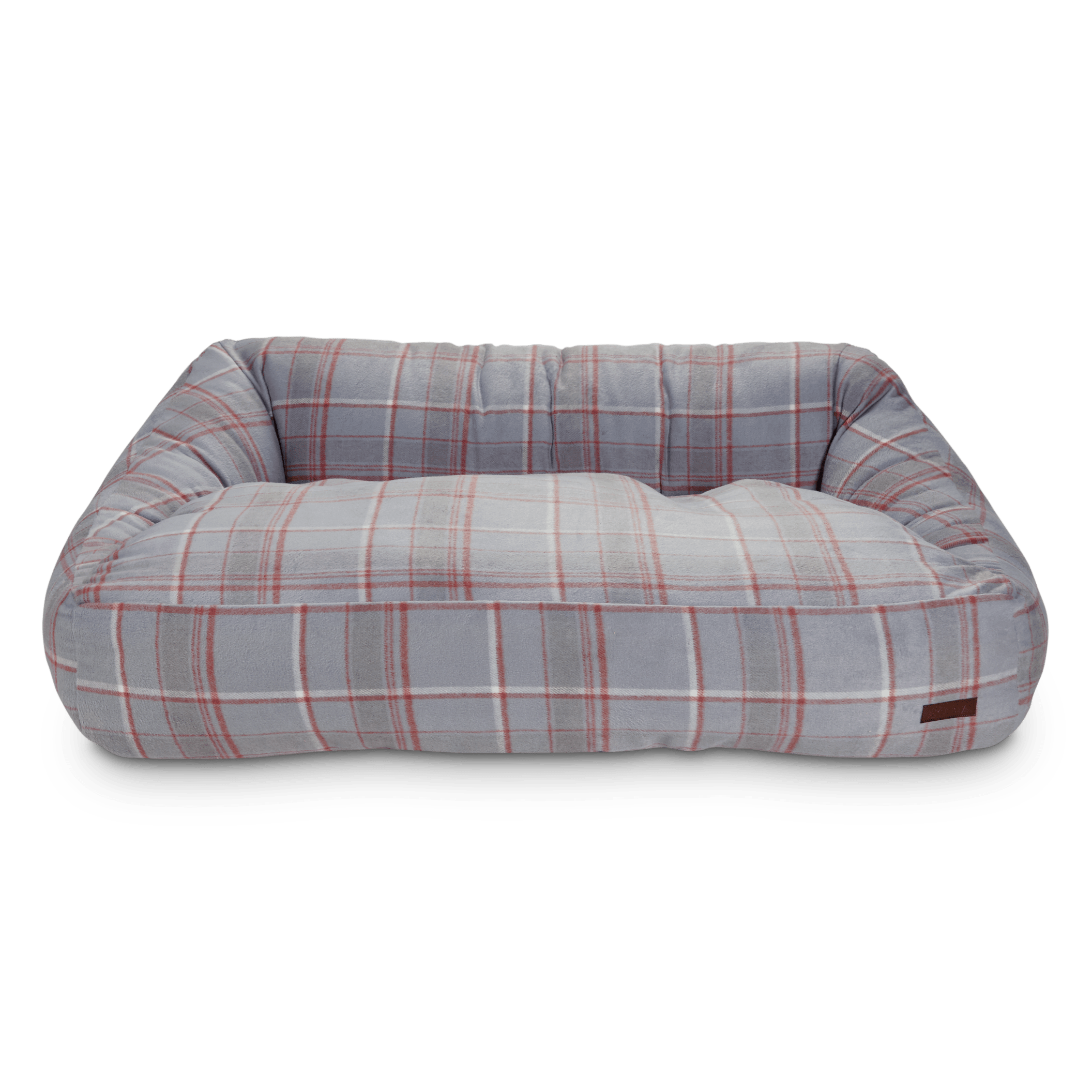 Reddy Grey Plaid Flannel Lounger Dog Bed， 20