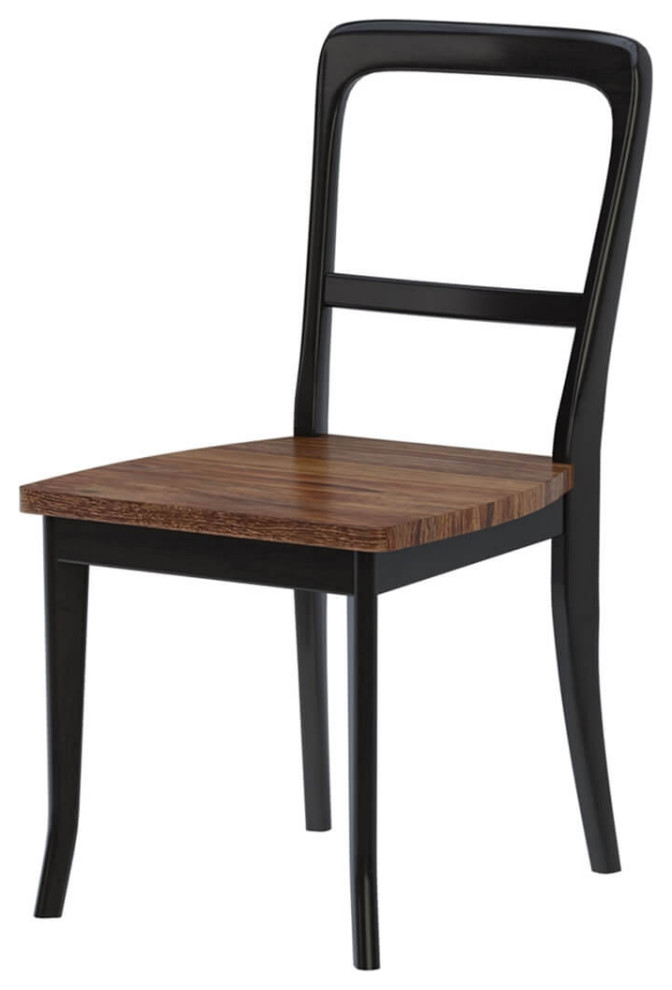 Bolsover Two Tone Solid Wood Farmhouse Dining Chair   Rustic   Dining Chairs   by Sierra Living Concepts Inc  Houzz