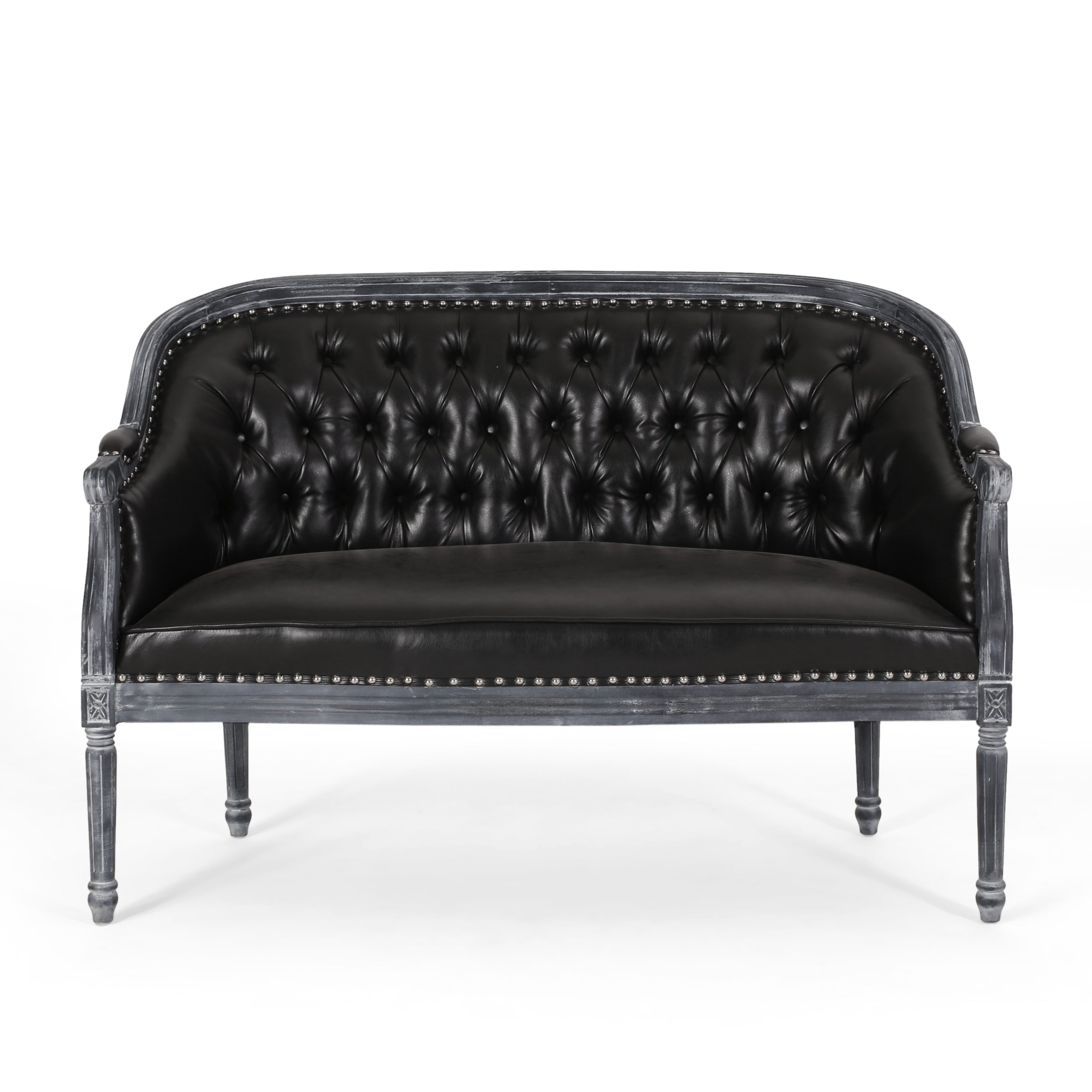 Megan Traditional Tufted Upholstered Loveseat