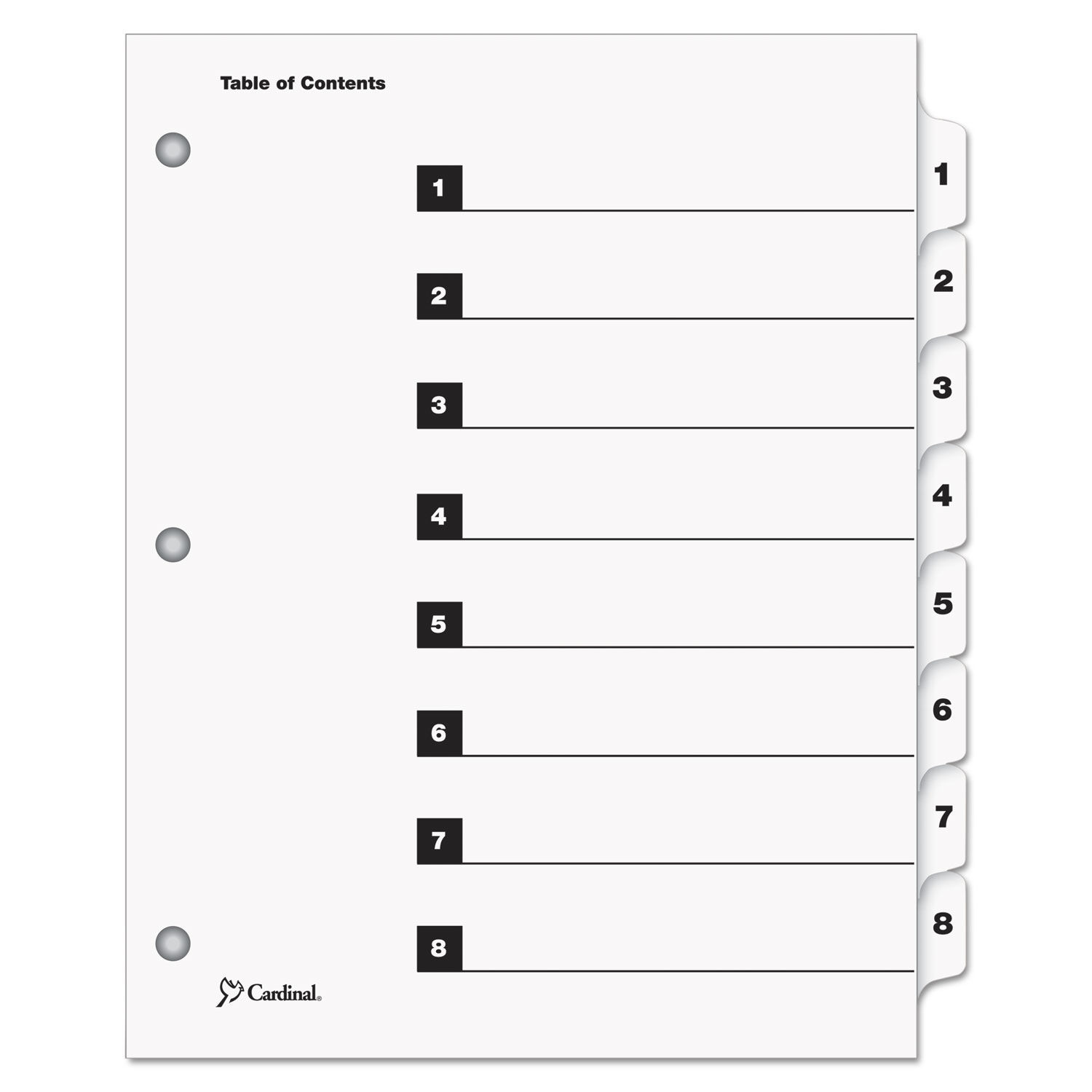 QuickStep OneStep Printable Table of Contents and Dividers by Cardinalandreg; CRD60833