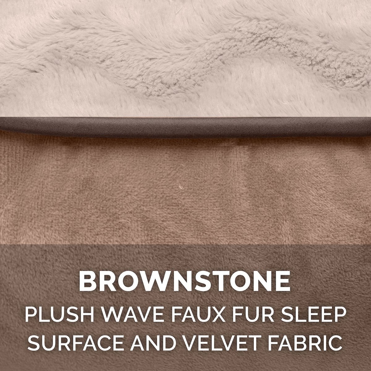 FurHaven Velvet Waves Perfect Comfort Orthopedic Sofa Cat and Dog Bed， Brownstone， Jumbo Plus