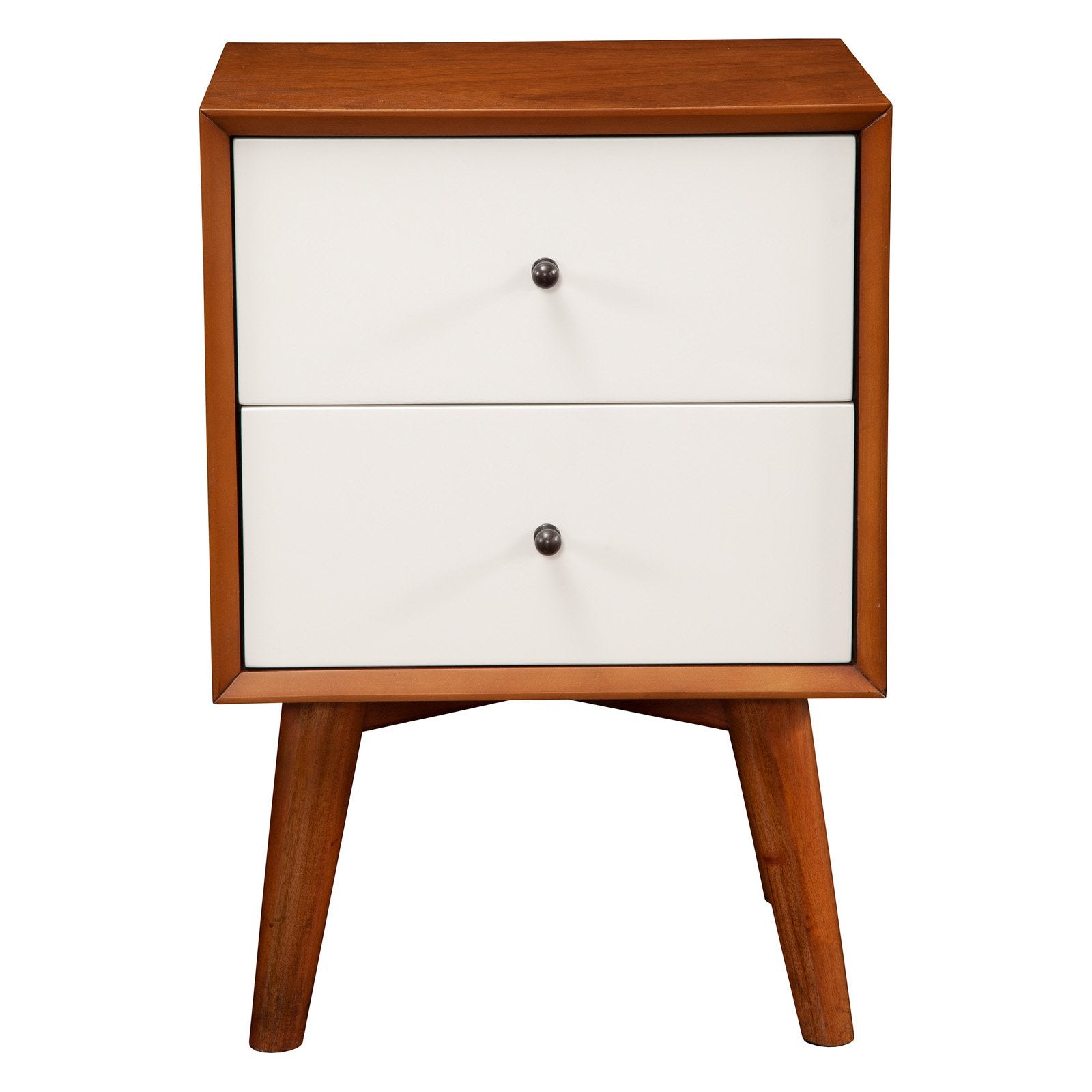 Alpine Furniture Flynn 2 Drawer Two Tone Nightstand