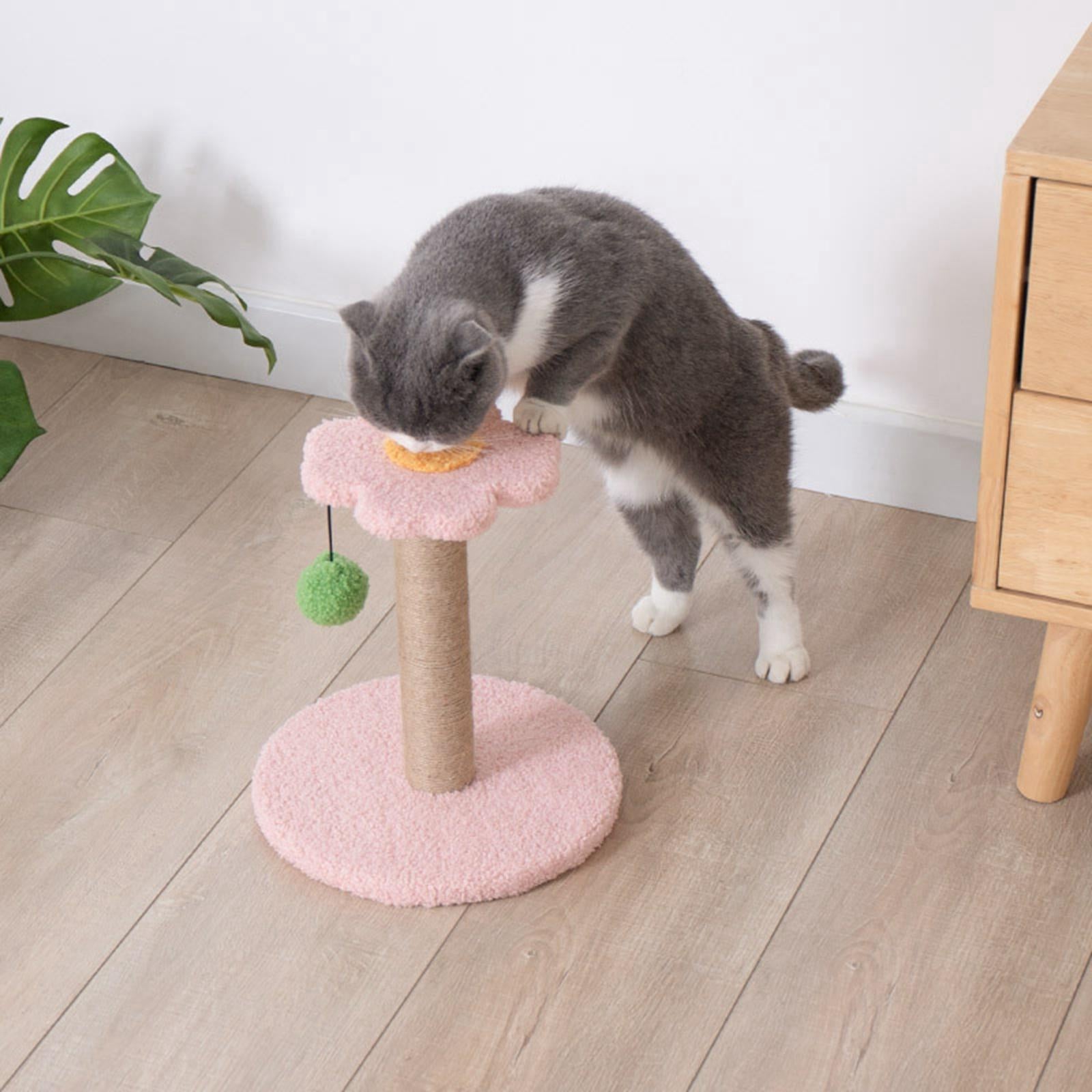 Cat Scratcher Interactive Toys Shelf Activity Center Sisal Cats Pink Flower