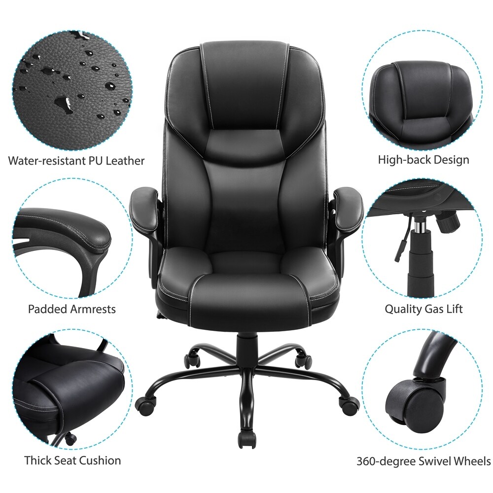 Yaheetech Faux Leather Executive Office Chair Big and Tall Computer Desk Chair   N/A