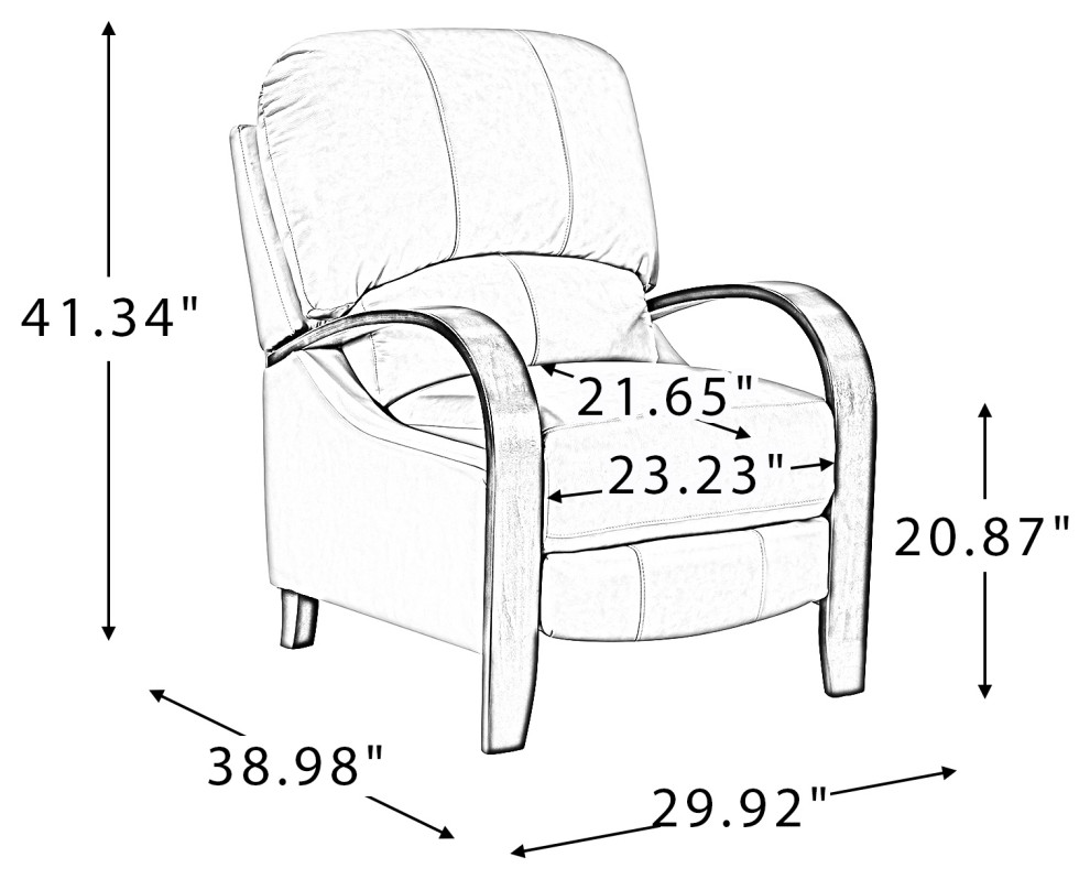 Amanda Genuine Leather Manual Recliner  Set of 2   Contemporary   Recliner Chairs   by Karat Home  Houzz