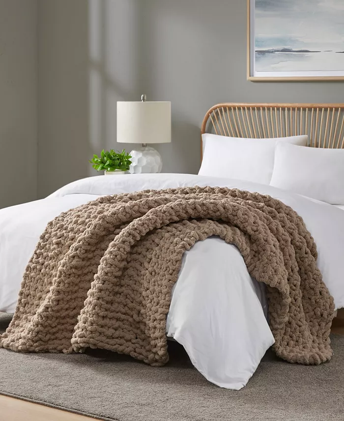 Madison Park Chunky-Knit Chenille Throw， 50