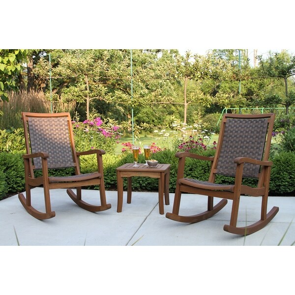 3 pc. Eilaf Eucalyptus Rocking Set with Square Accent Table