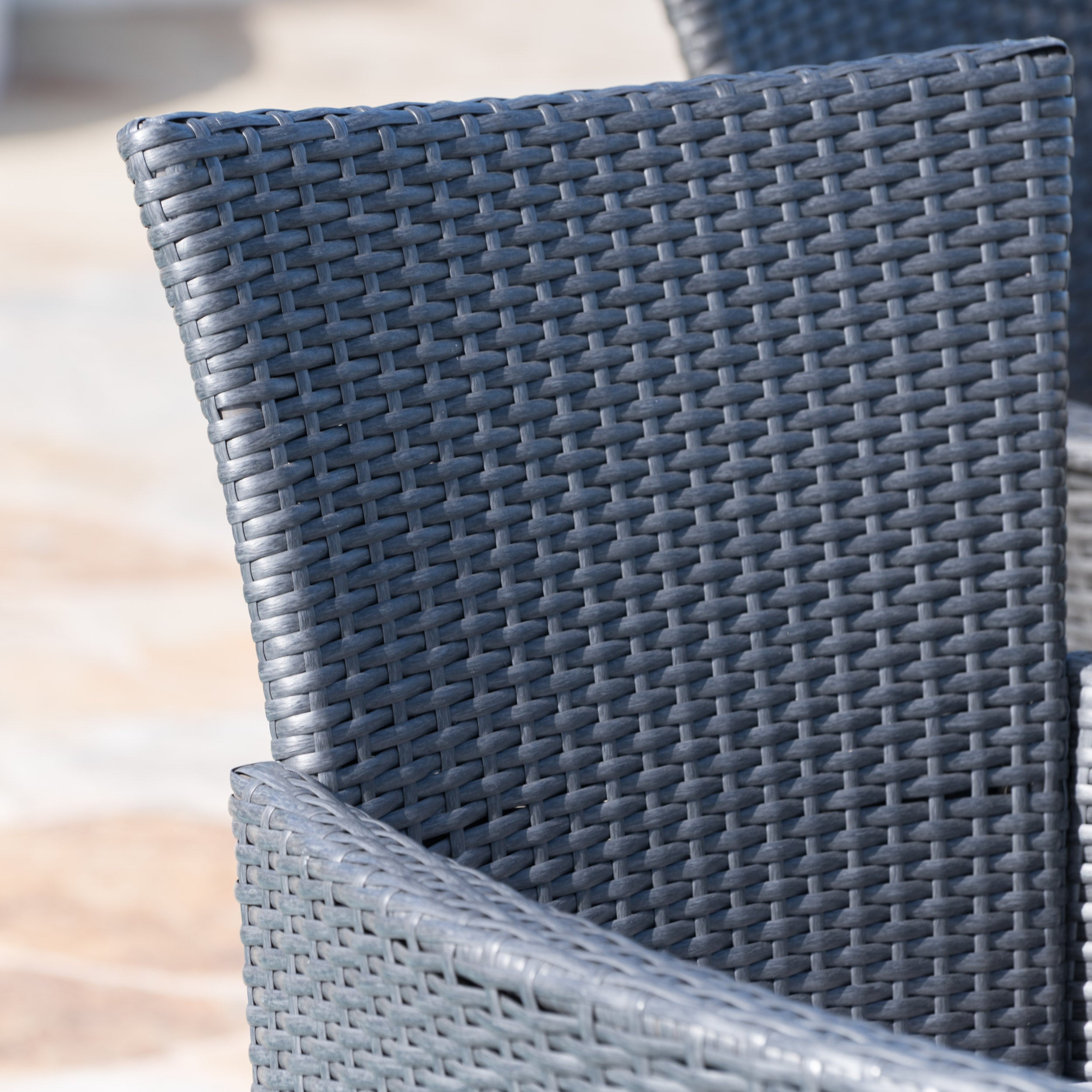 Jaston Outdoor 6 Piece Grey Wicker Dining Set