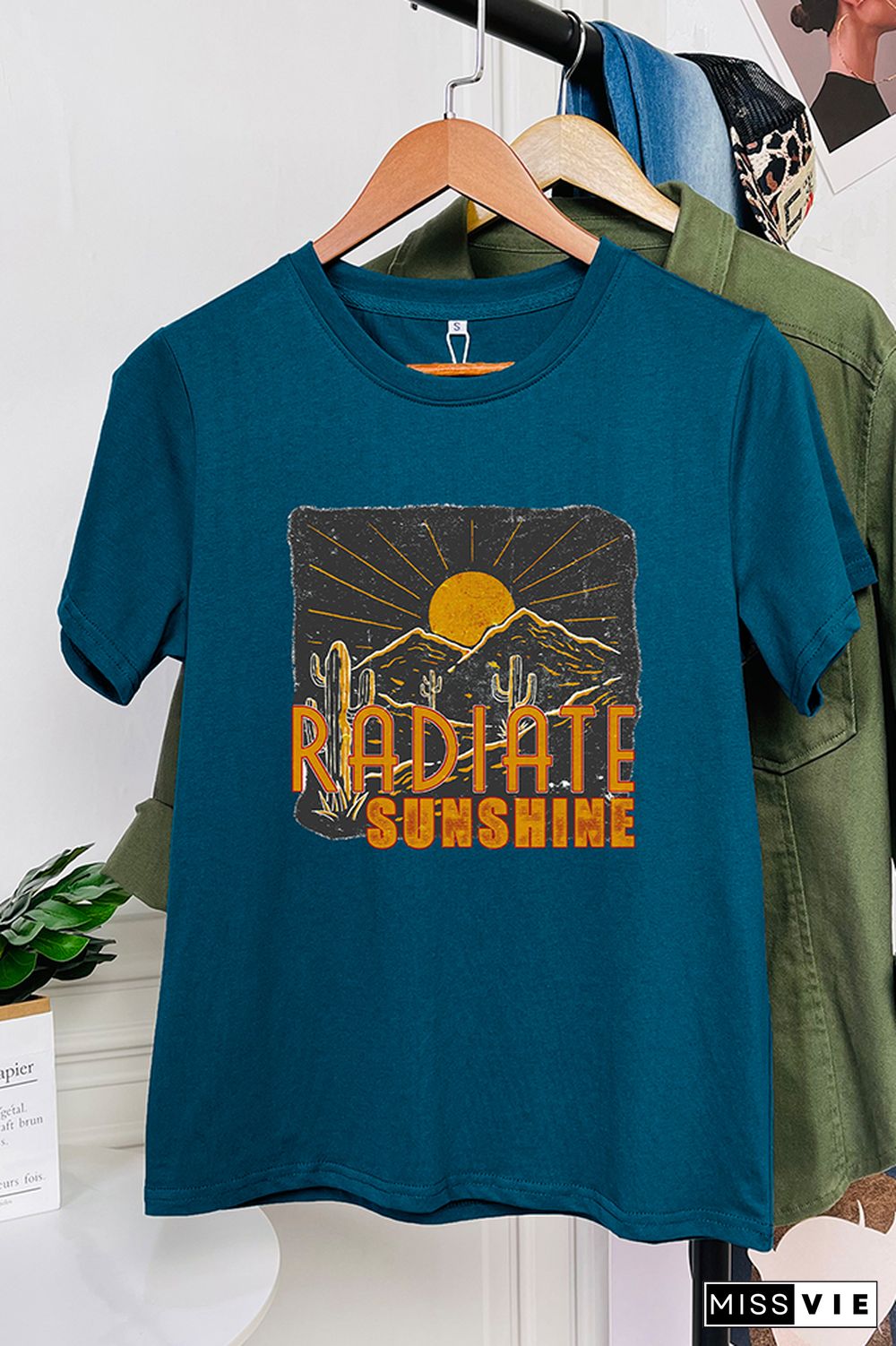 Radiate Sunshine Cactus Desert Graphic Tee Wholesale