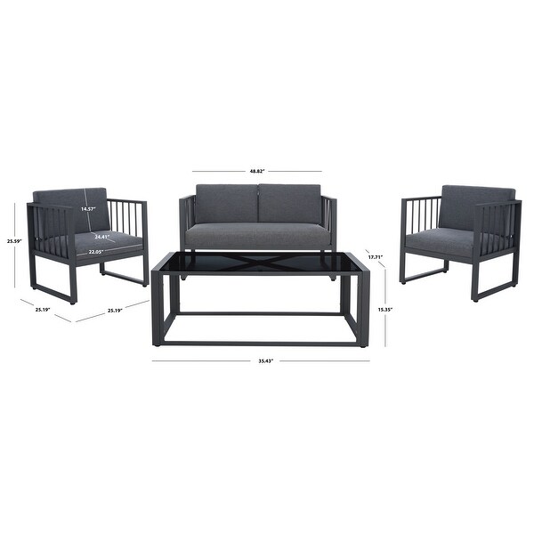 SAFAVIEH Outdoor Holyoke 4 Pc Living Set