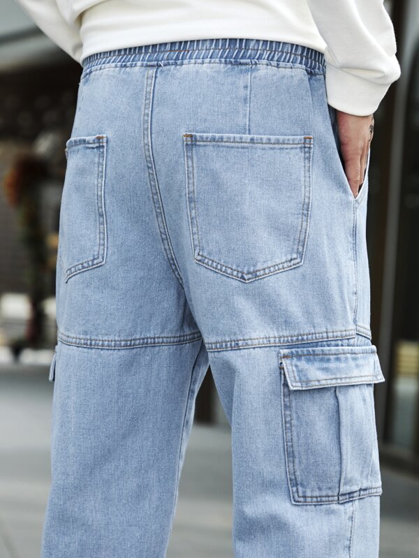 Sporsity Men Cotton Flap Pocket Side Jogger Jeans
