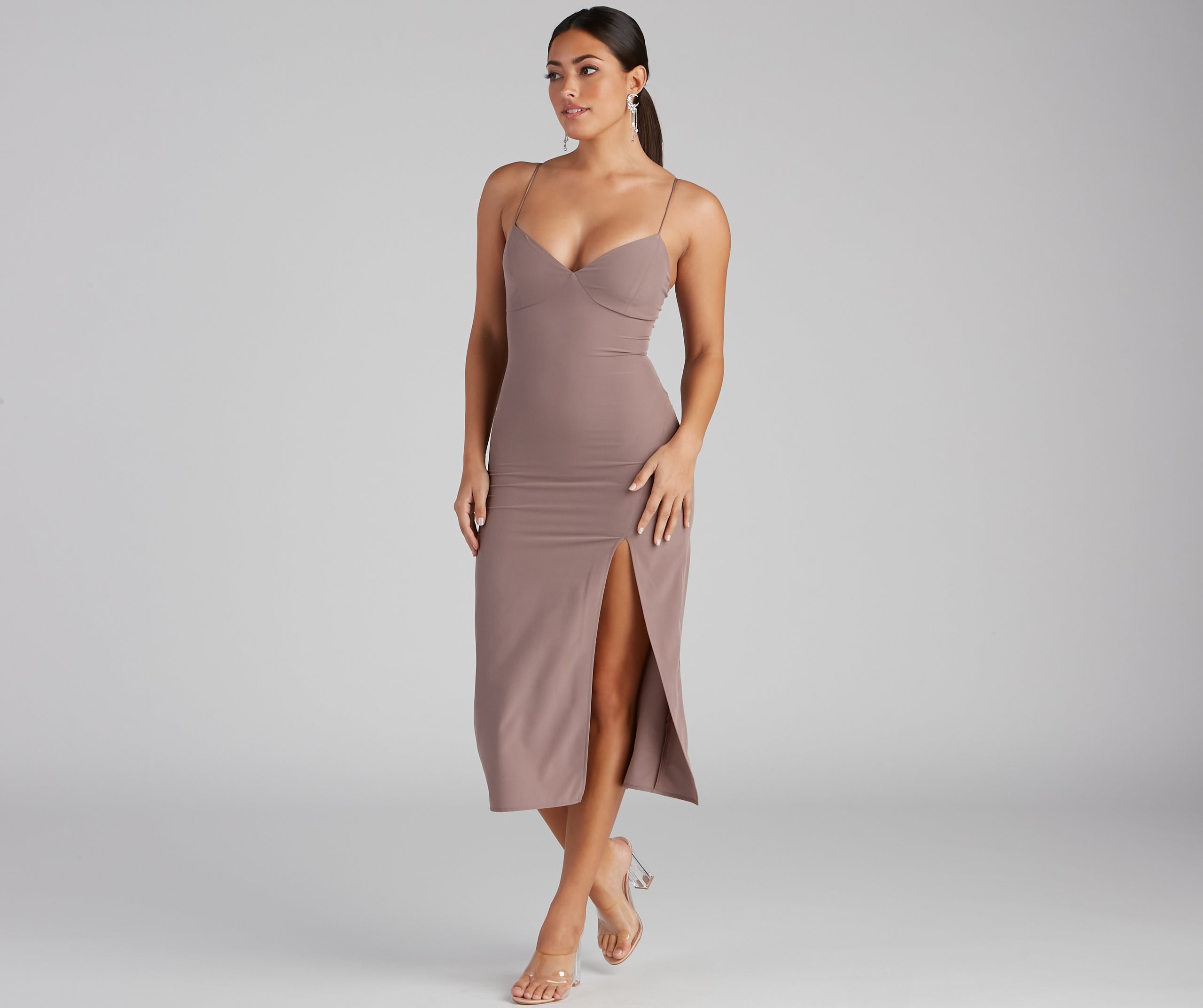 Effortlessly Chic High Slit Slip Dress