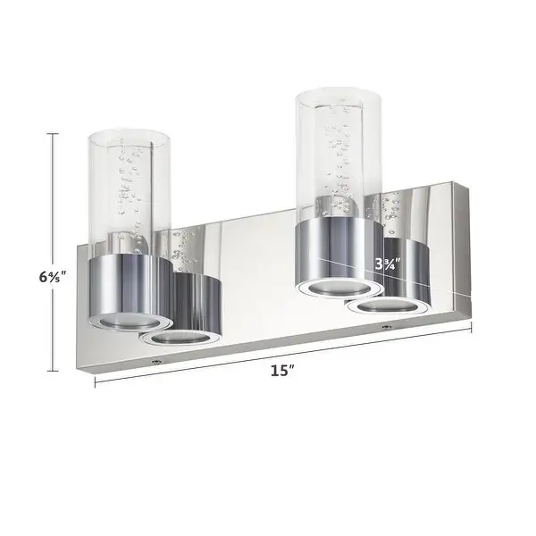 CO-Z Chrome Finished Wall Sconce Vanity Light 14W LED Lights