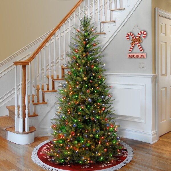 National Tree Company 7.5 ft. Dunhill Fir Slim Tree with Multicolor Lights