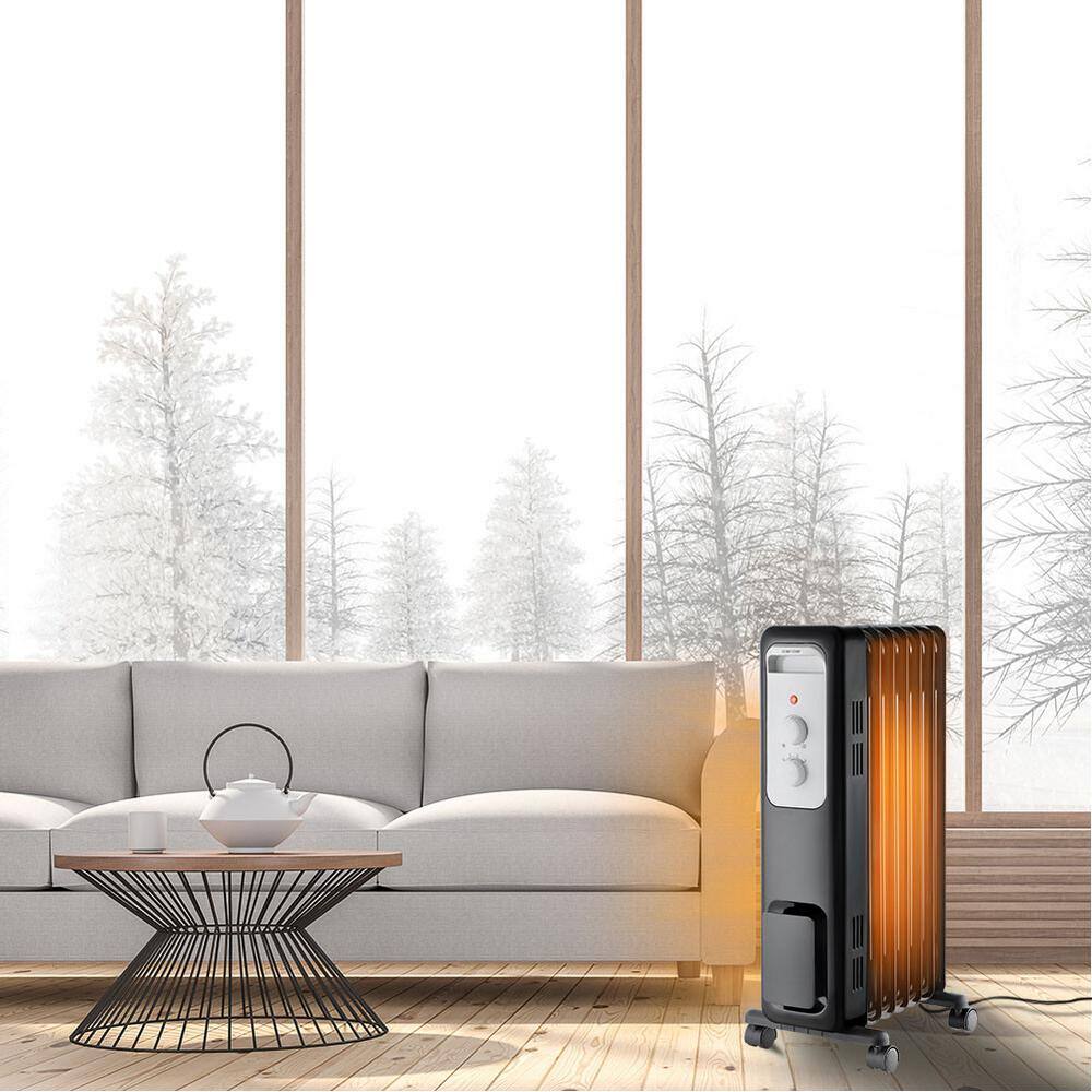 Pelonis 1500-Watt Oil-Filled Radiant Electric Space Heater with Thermostat HO-0279